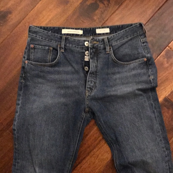 Pilcro Distressed Two Tone Raw Fringe Jeans - Picture 5 of 6